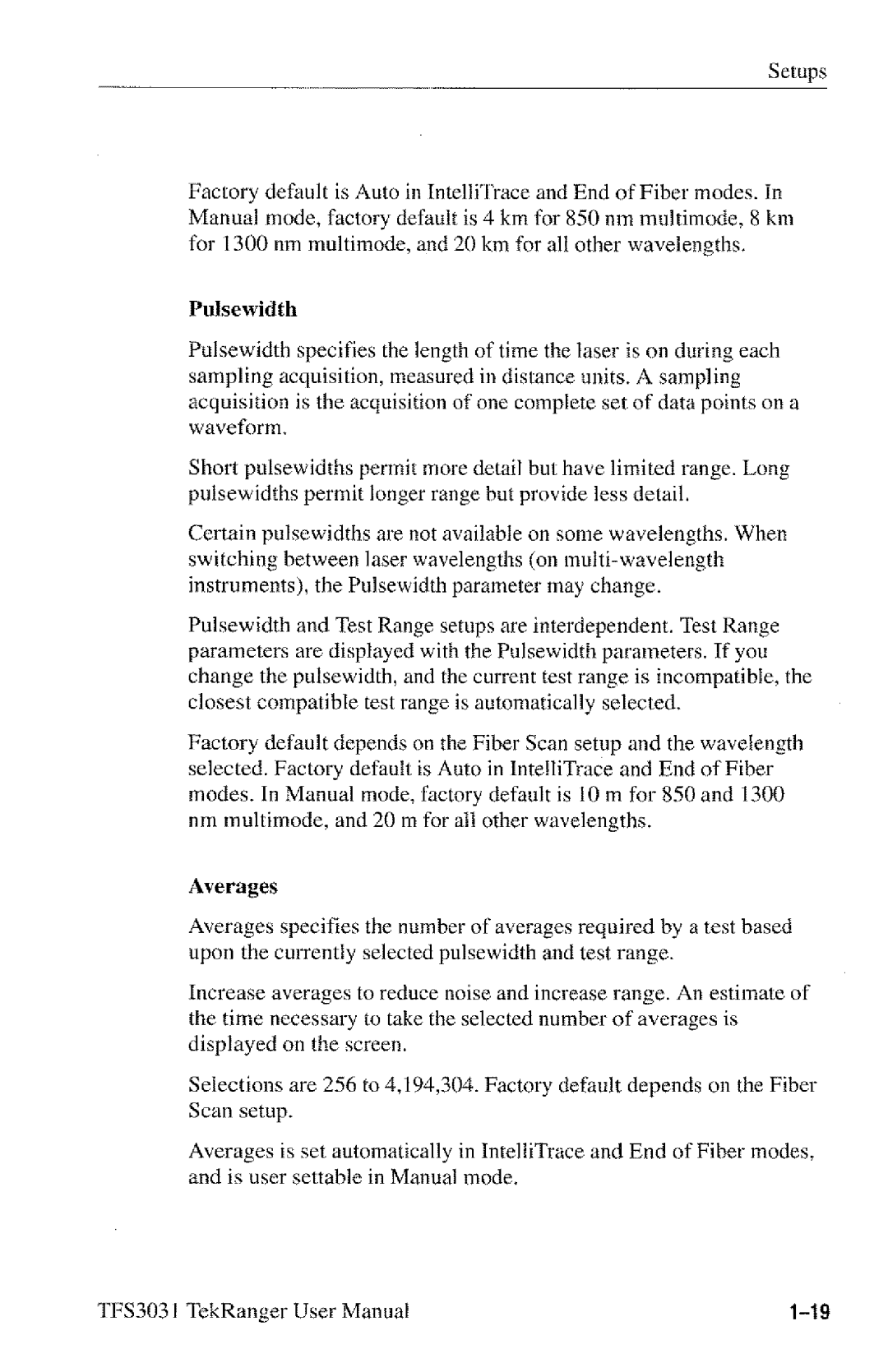 Tektronix TFS3031 manual 