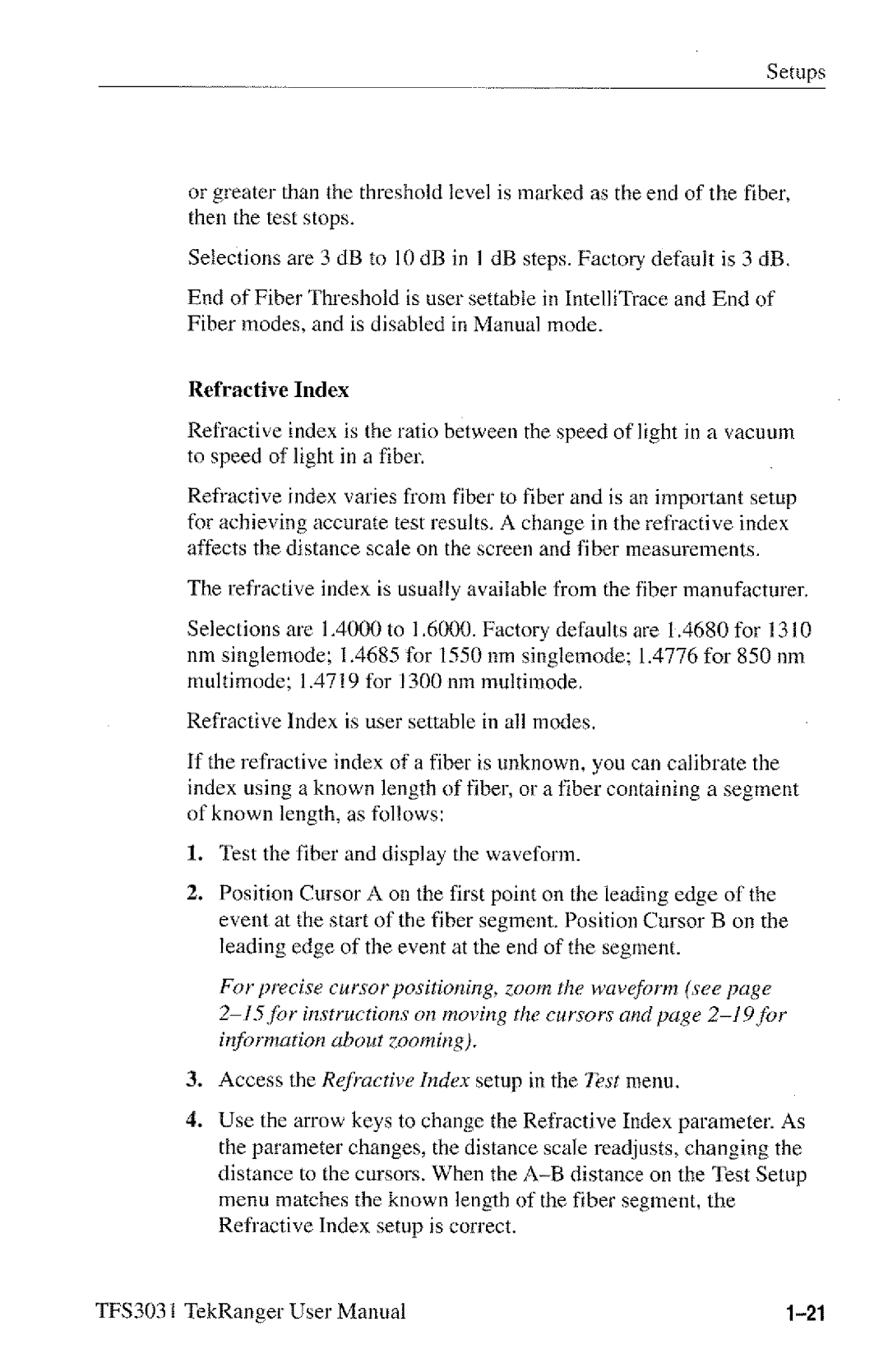 Tektronix TFS3031 manual 