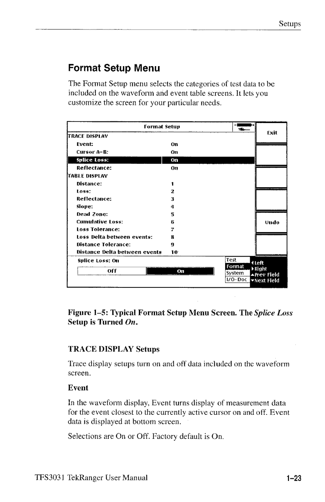 Tektronix TFS3031 manual 