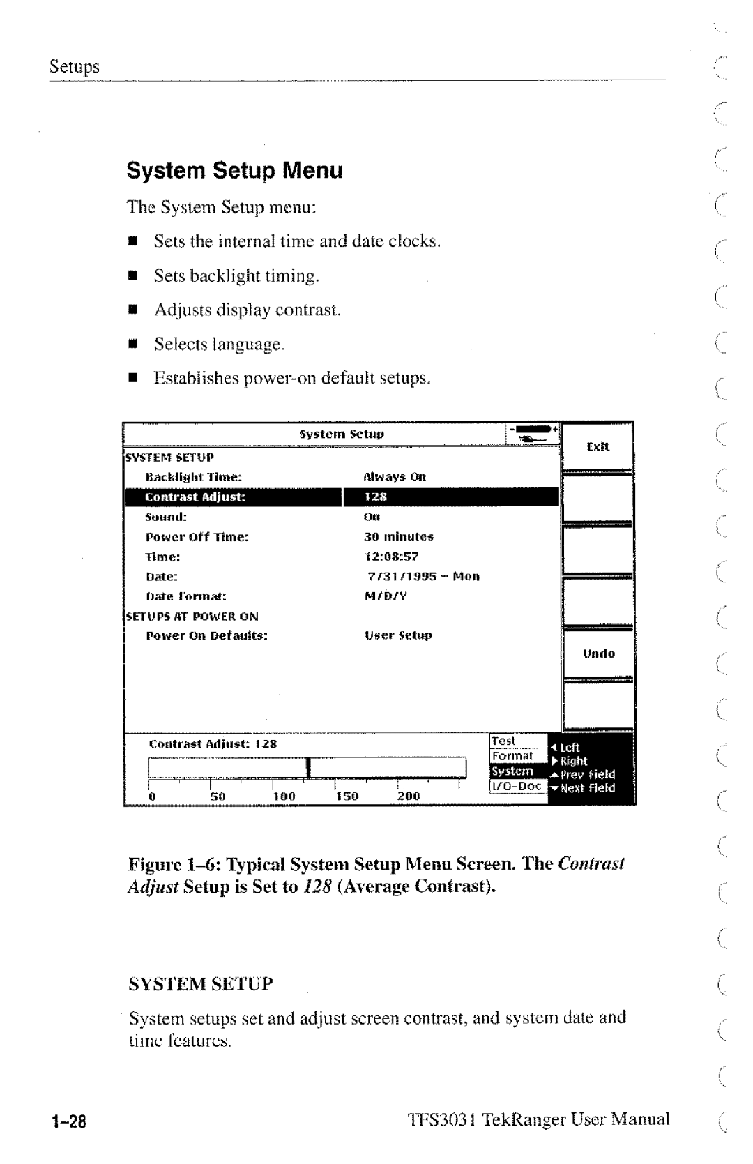 Tektronix TFS3031 manual 