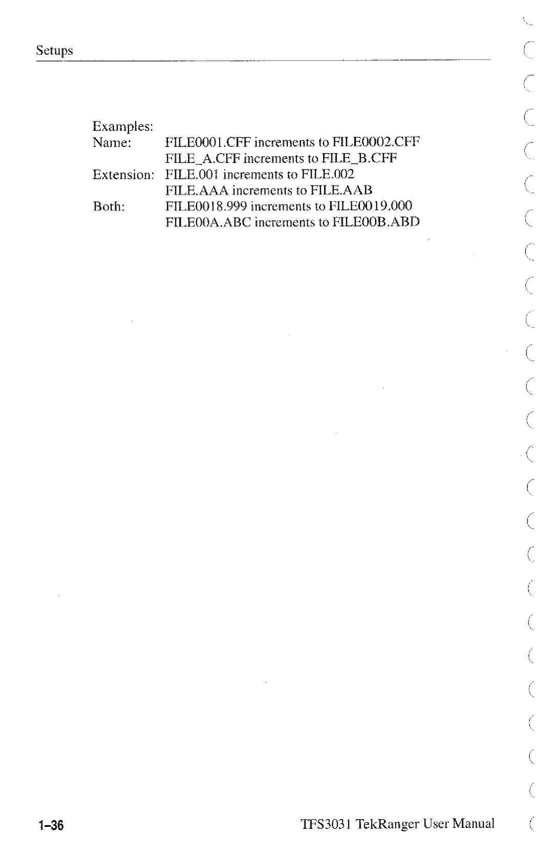 Tektronix TFS3031 manual 