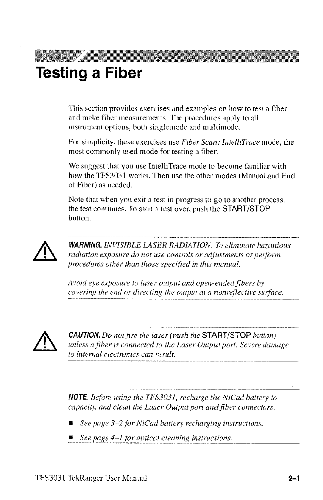 Tektronix TFS3031 manual 