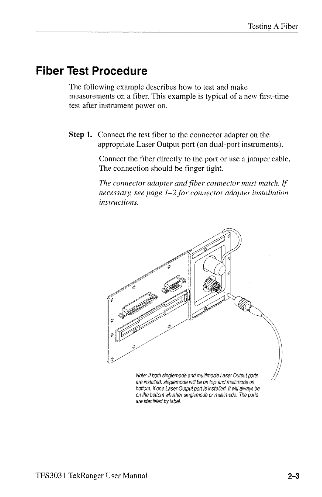 Tektronix TFS3031 manual 