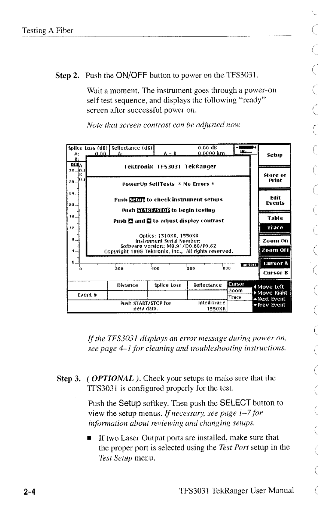 Tektronix TFS3031 manual 