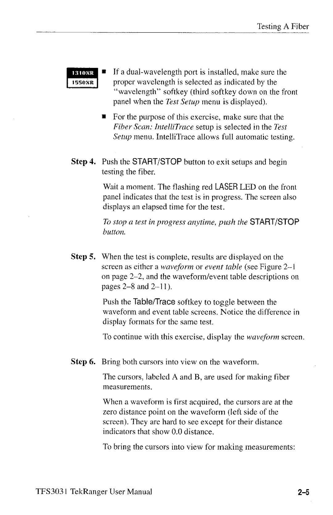 Tektronix TFS3031 manual 