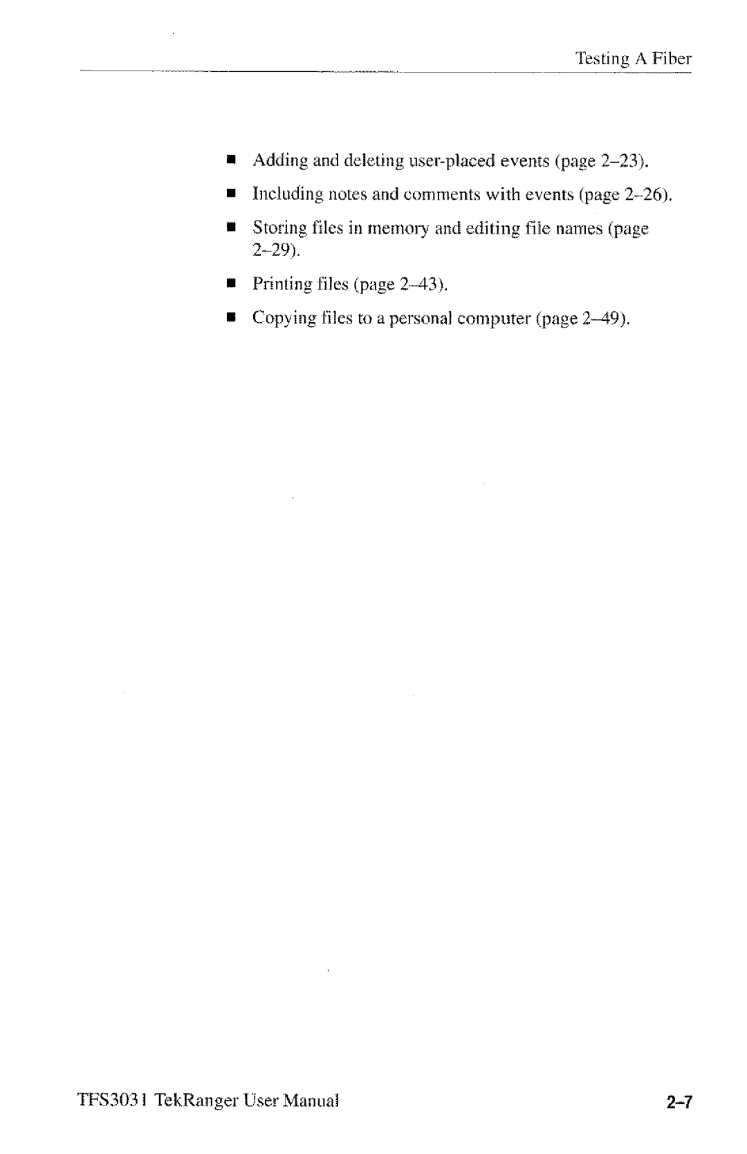 Tektronix TFS3031 manual 