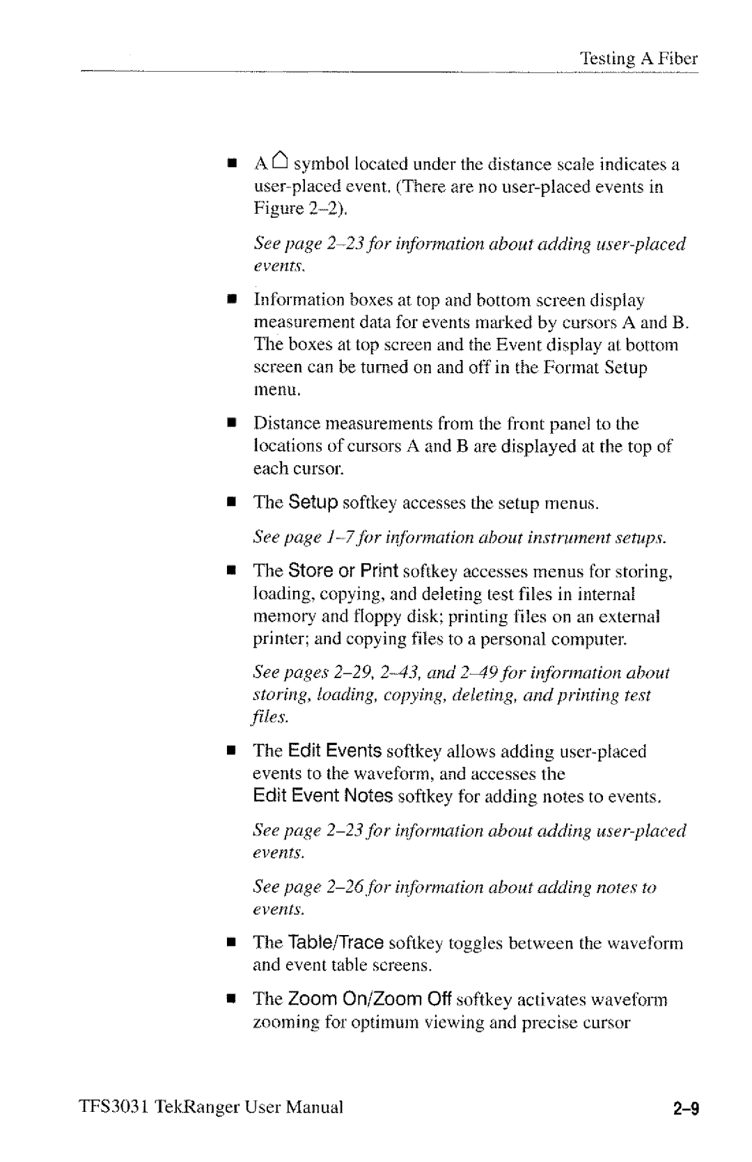 Tektronix TFS3031 manual 