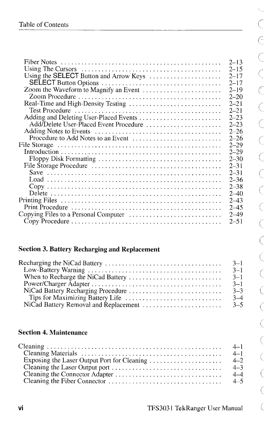 Tektronix TFS3031 manual 