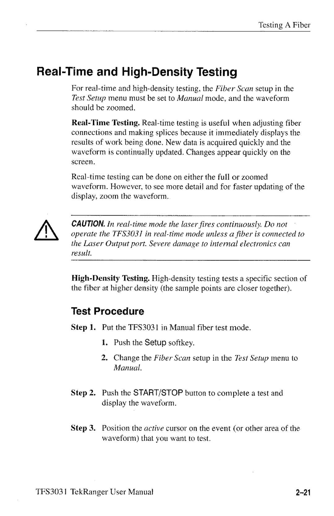 Tektronix TFS3031 manual 