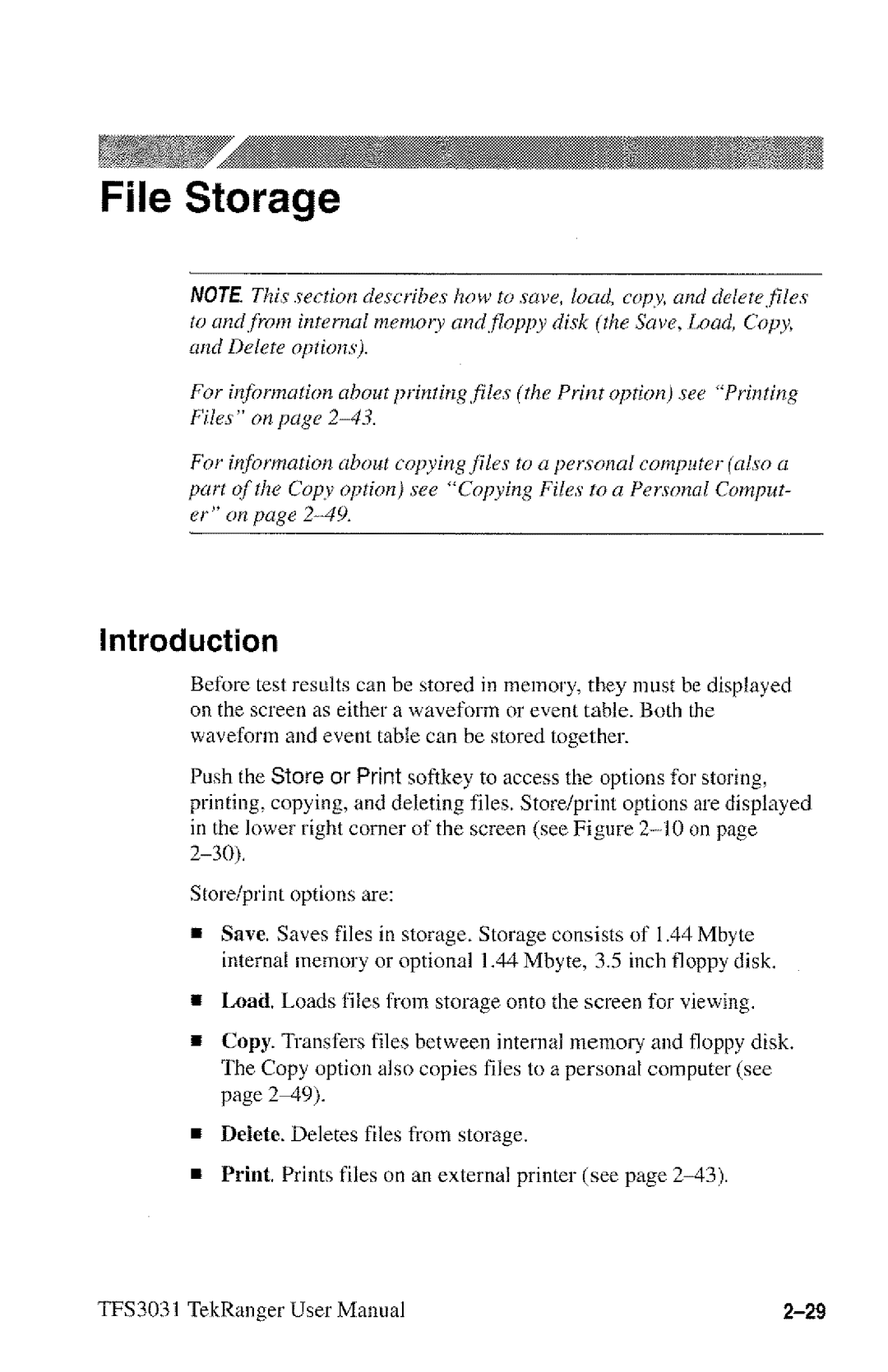 Tektronix TFS3031 manual 