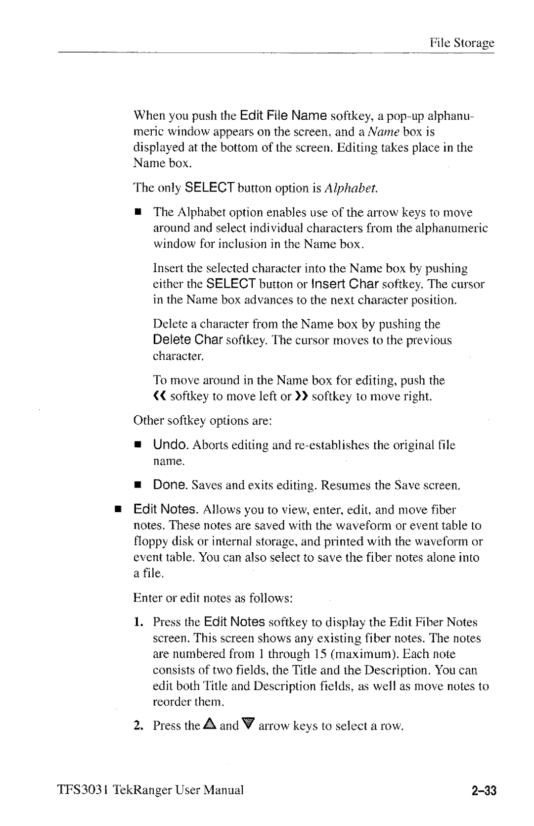 Tektronix TFS3031 manual 