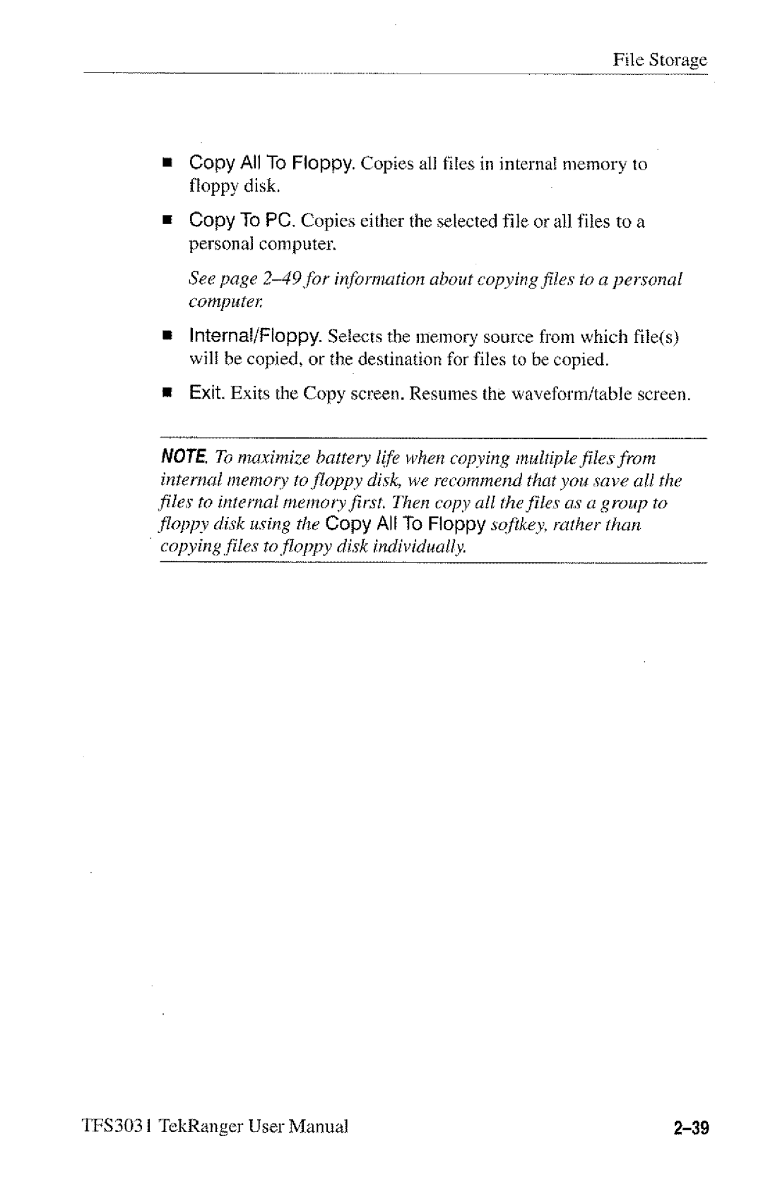 Tektronix TFS3031 manual 