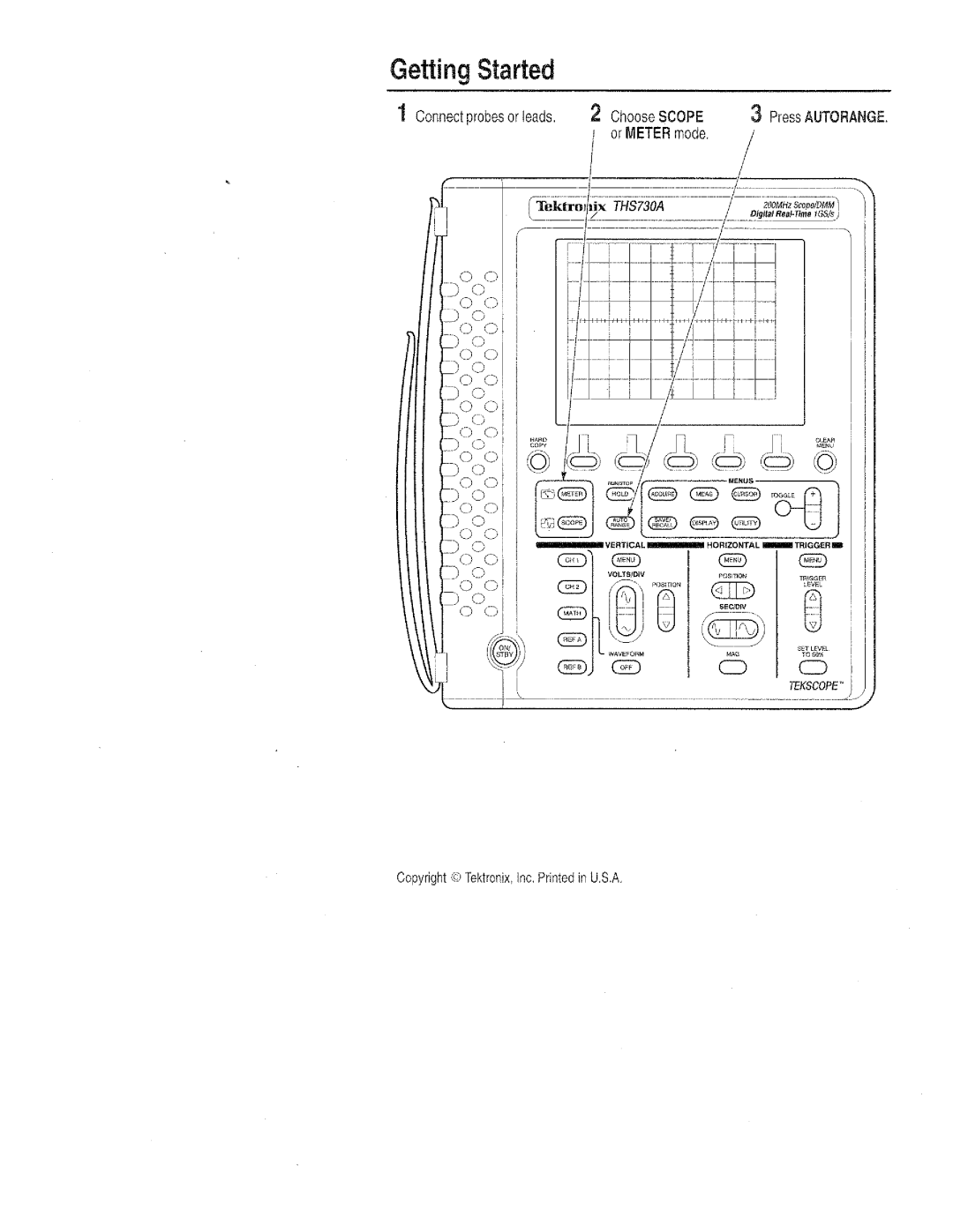 Tektronix THS730A, THS710A, THS720P, THS720A manual 