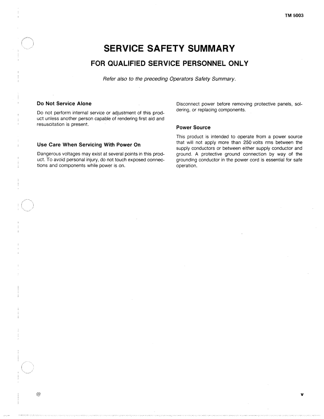 Tektronix TM 5003 manual 