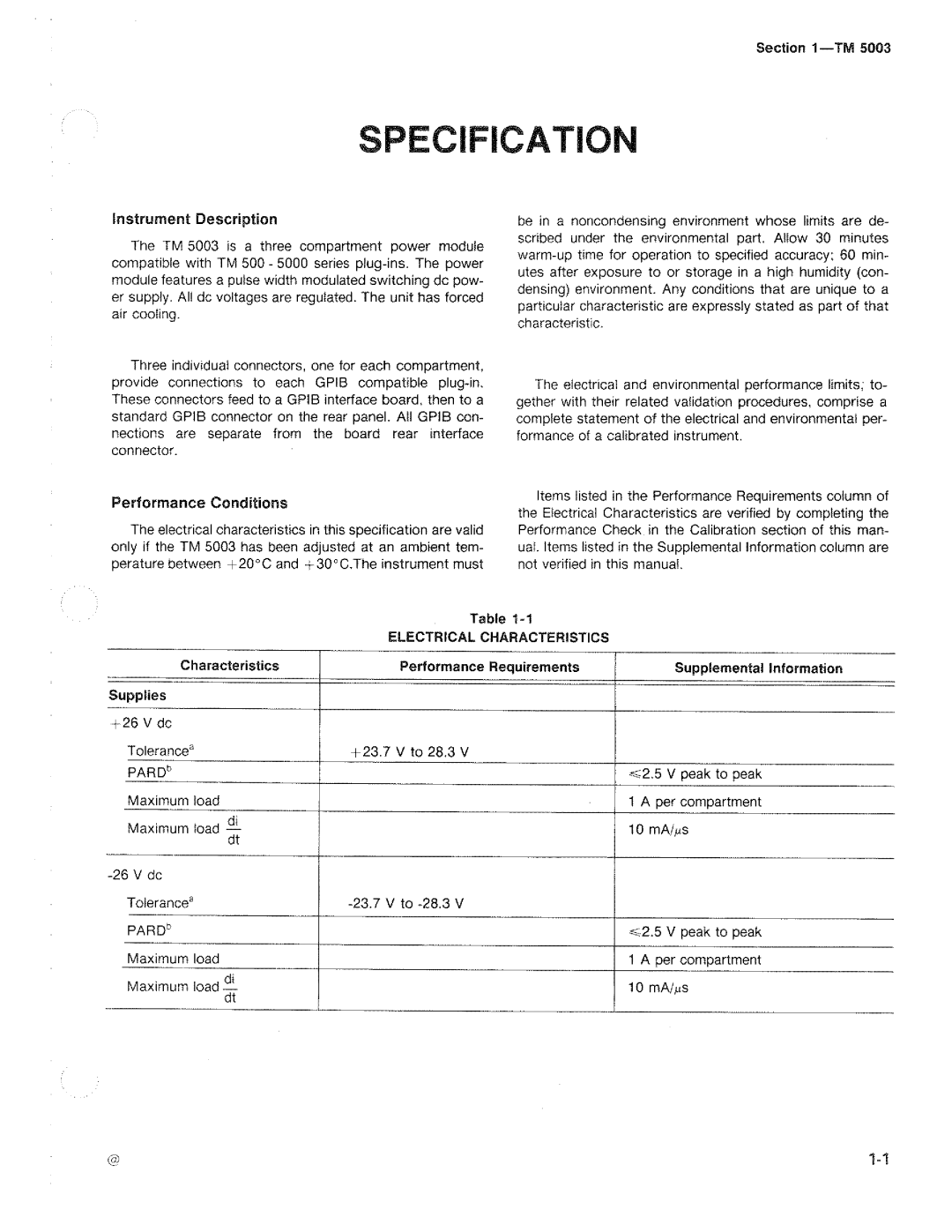 Tektronix TM 5003 manual 