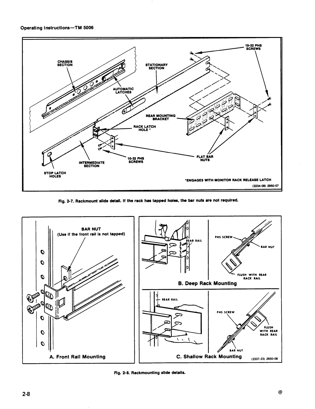 Tektronix TM 5006 manual Operating Instructions-TM, Stop Latch Holes 