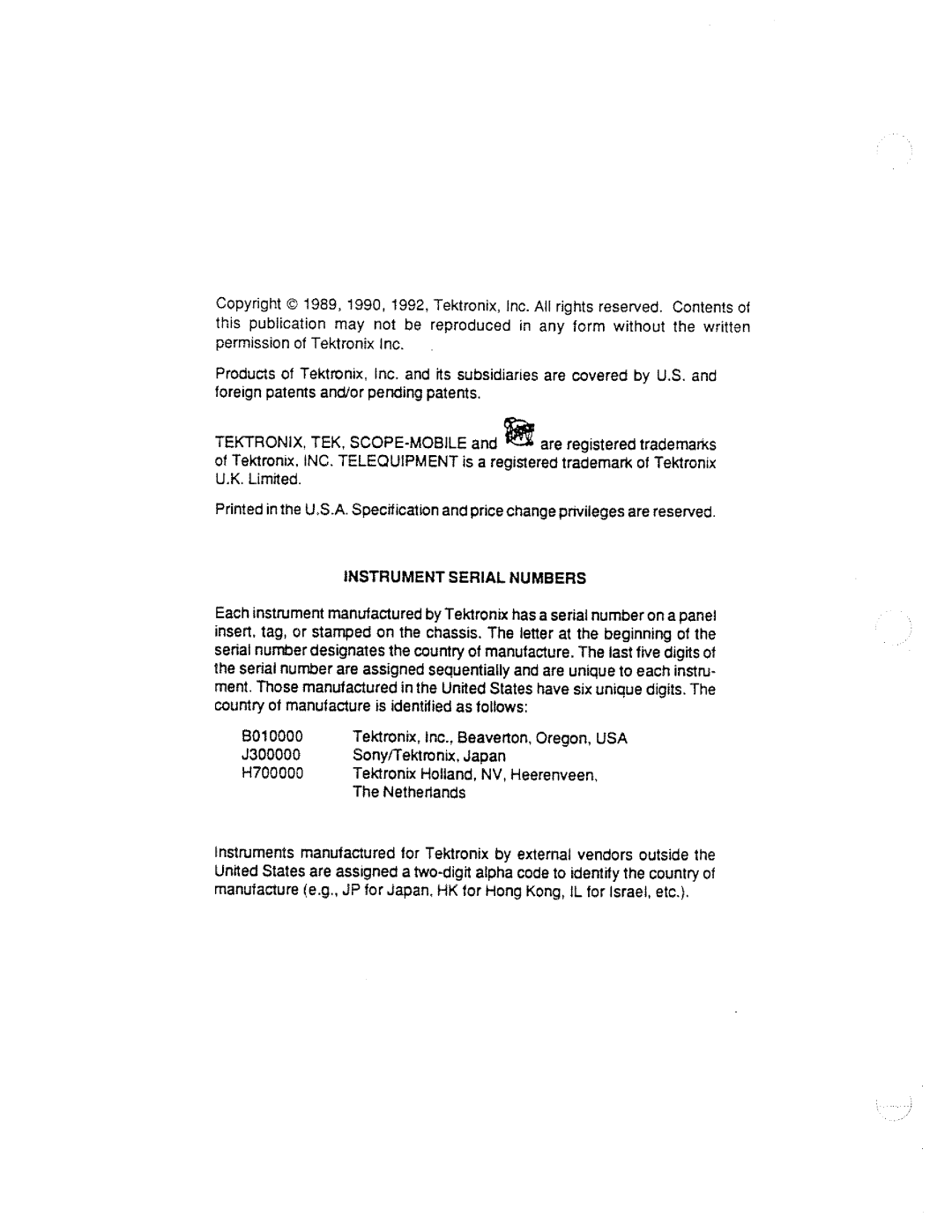 Tektronix TM 5006A manual 