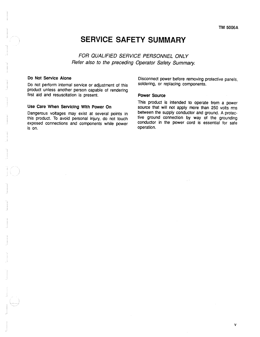 Tektronix TM 5006A manual 