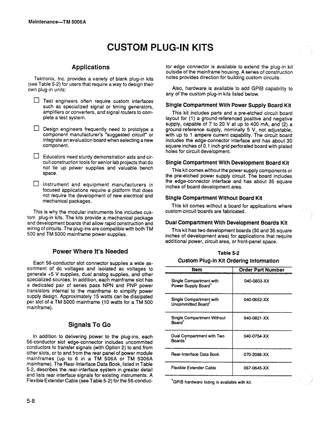 Tektronix TM 5006A manual 