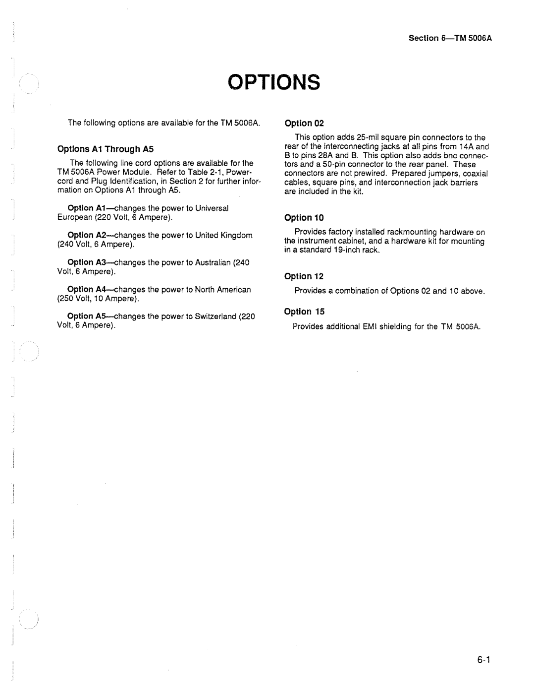 Tektronix TM 5006A manual 