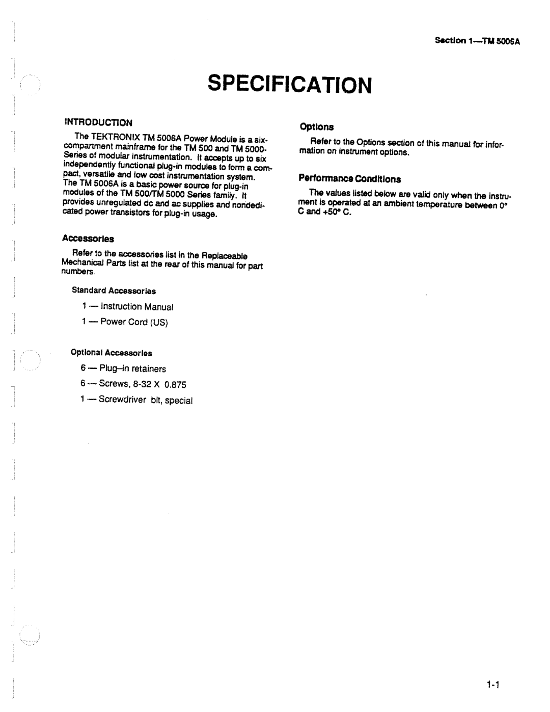 Tektronix TM 5006A manual 