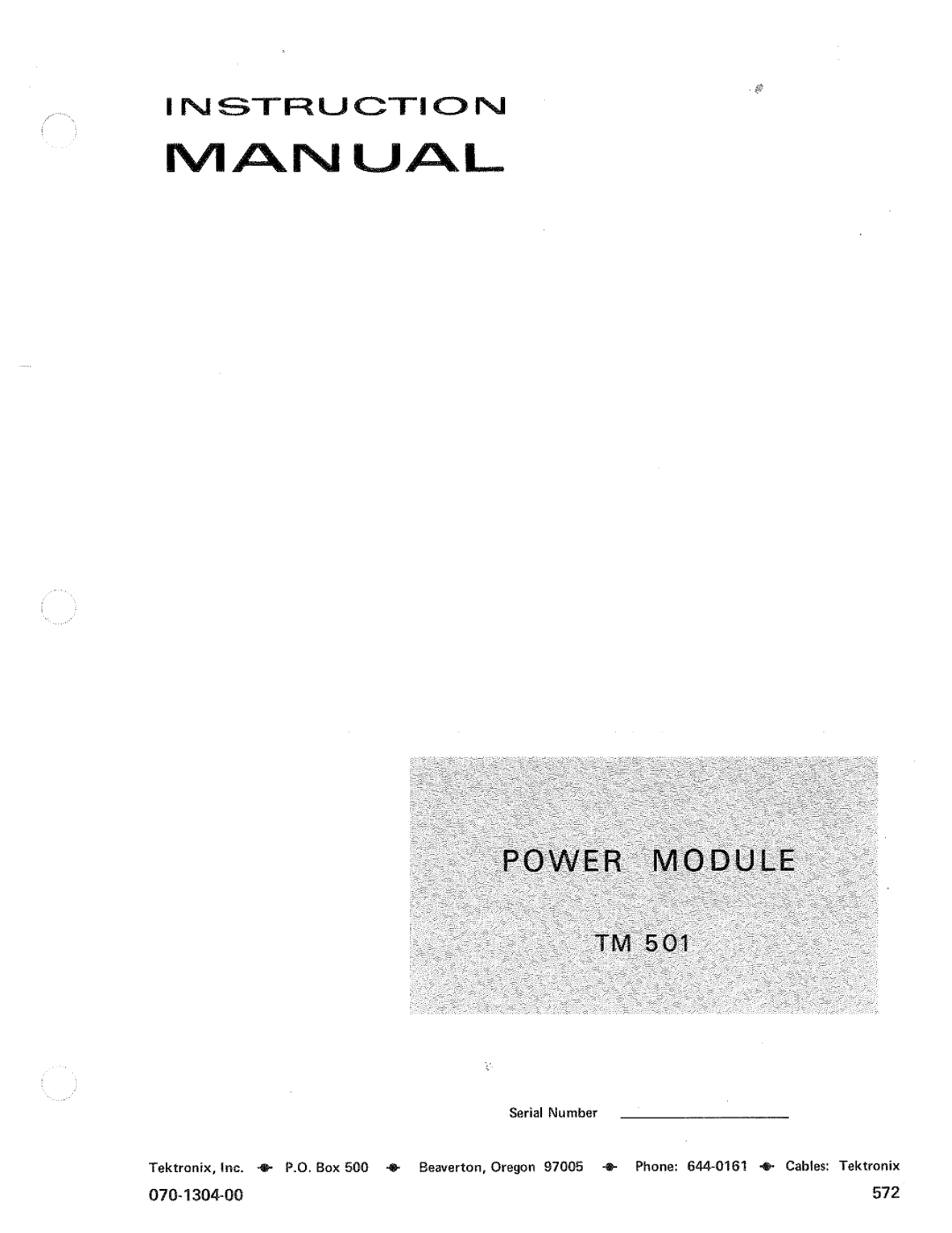 Tektronix TM 501 manual 