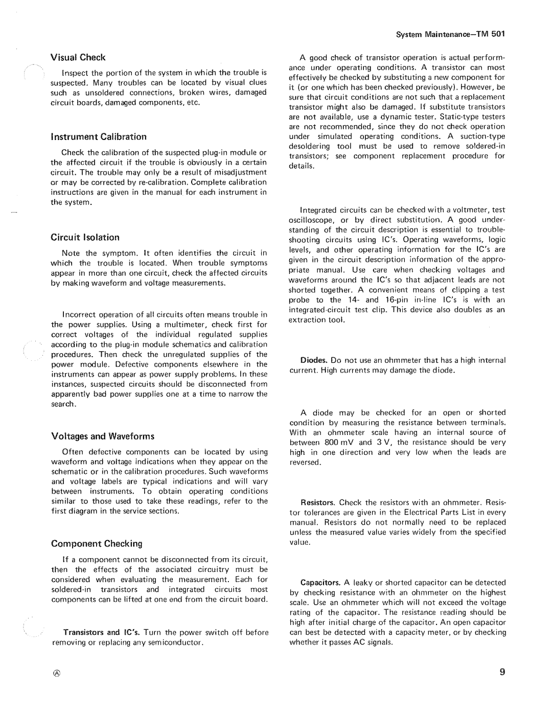 Tektronix TM 501 manual 