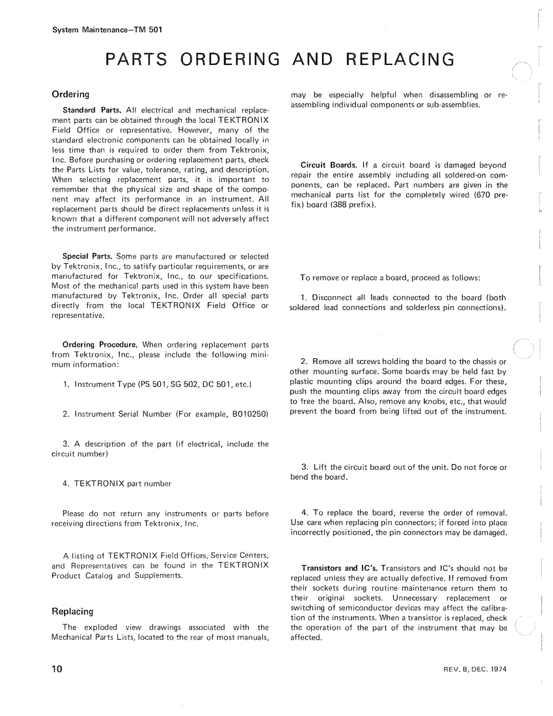 Tektronix TM 501 manual 