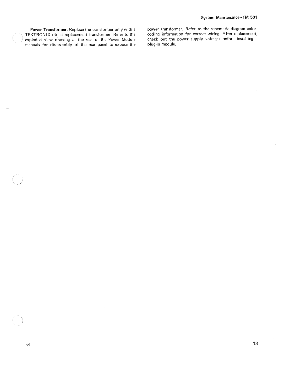 Tektronix TM 501 manual 