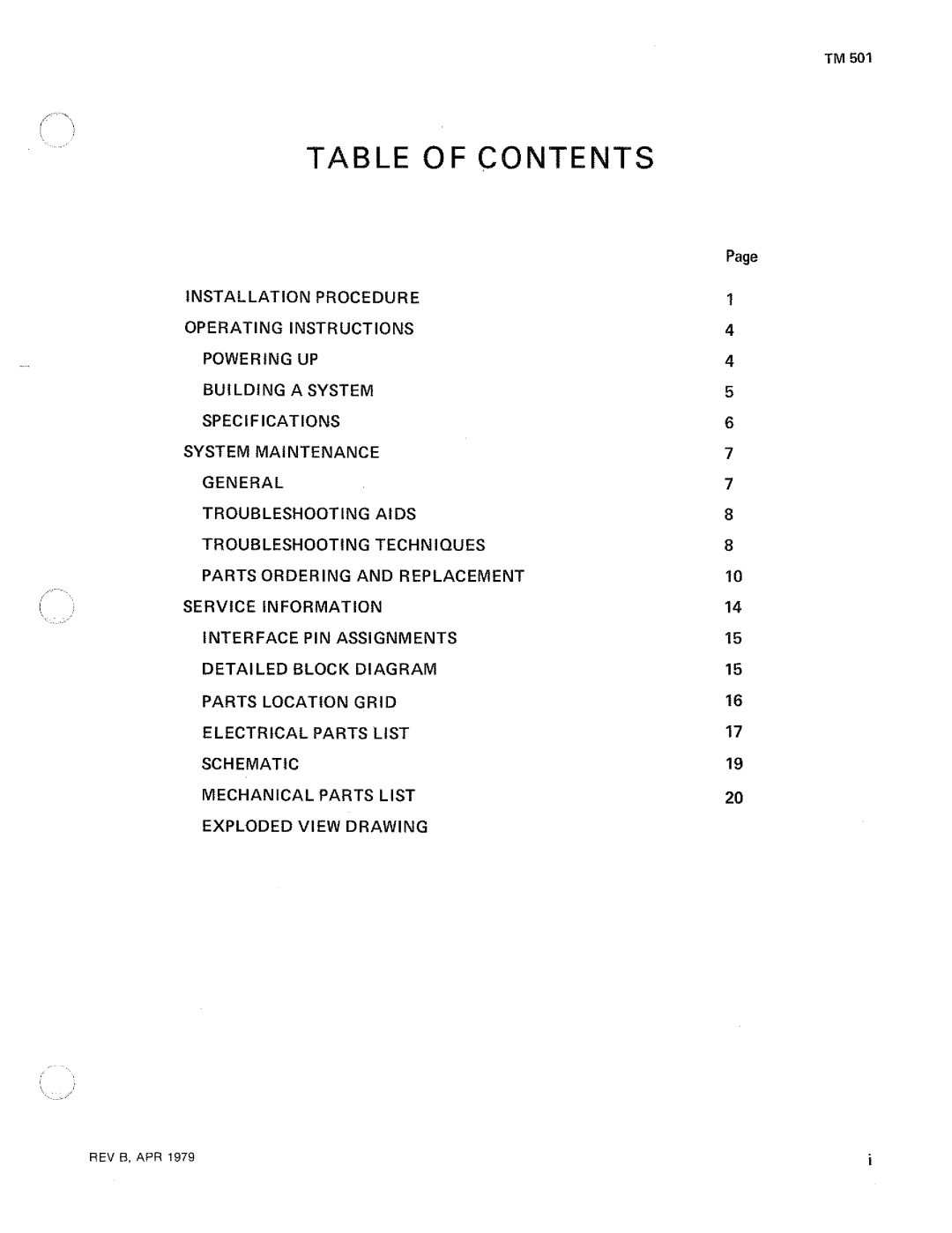 Tektronix TM 501 manual 