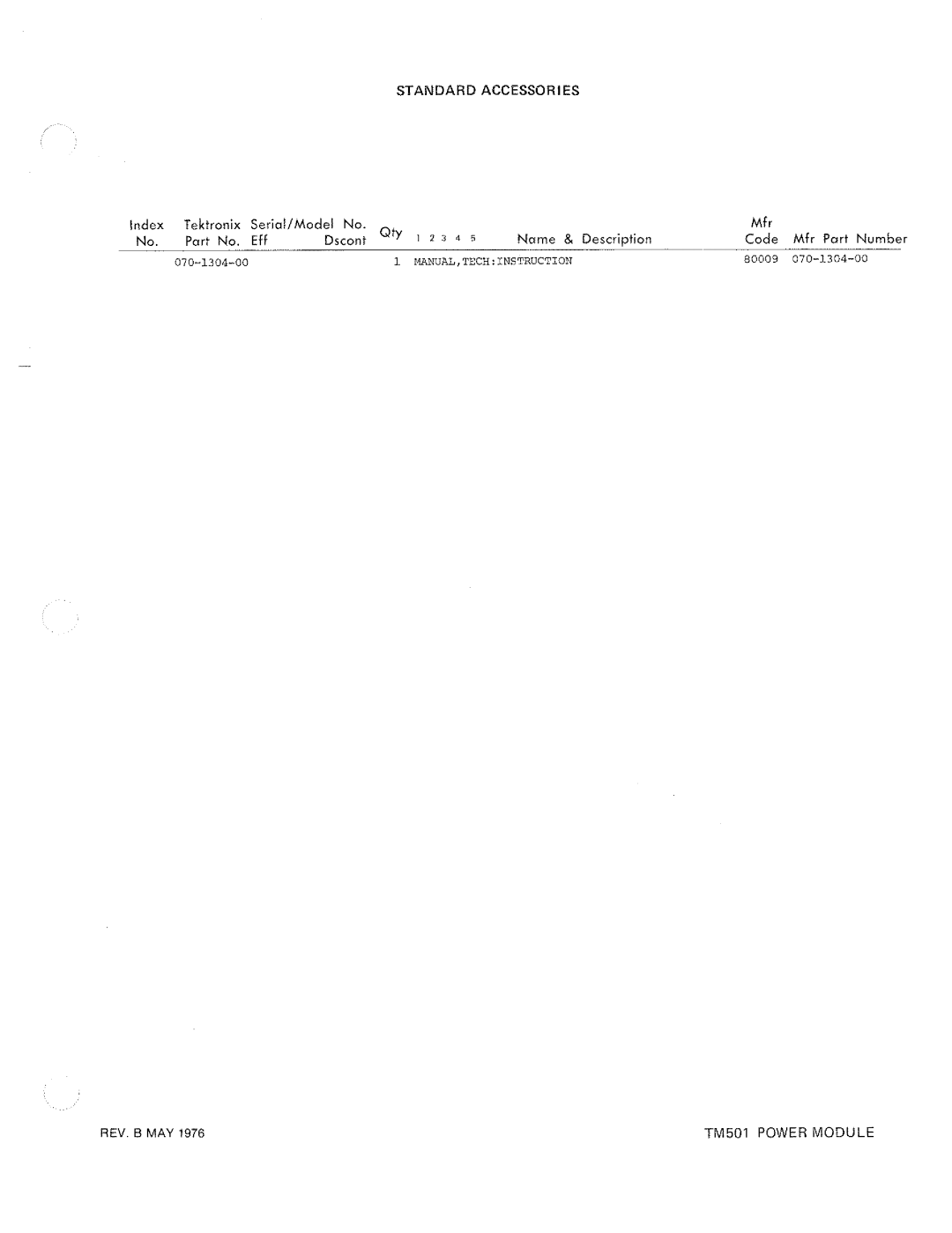 Tektronix TM 501 manual 