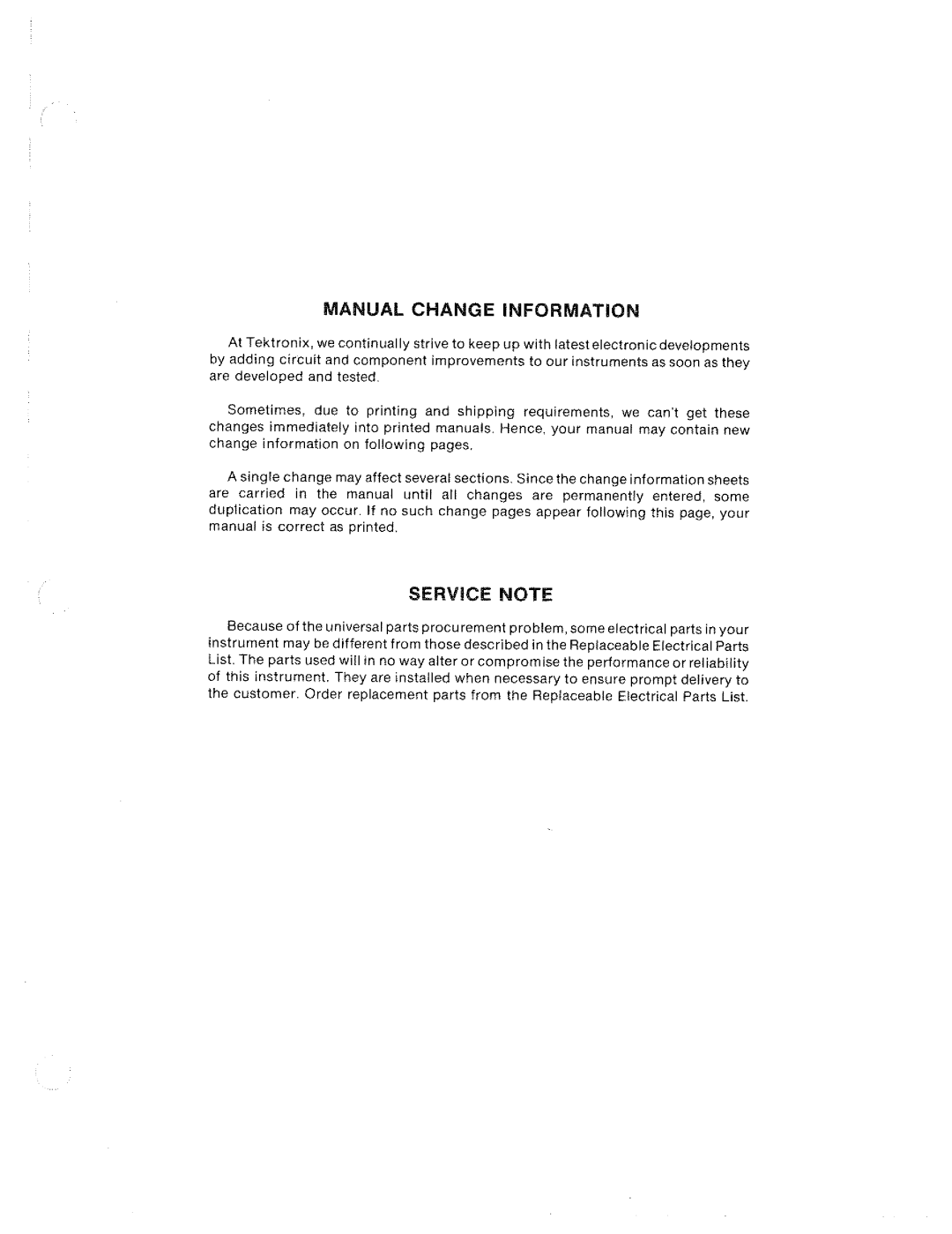 Tektronix TM 501 manual 