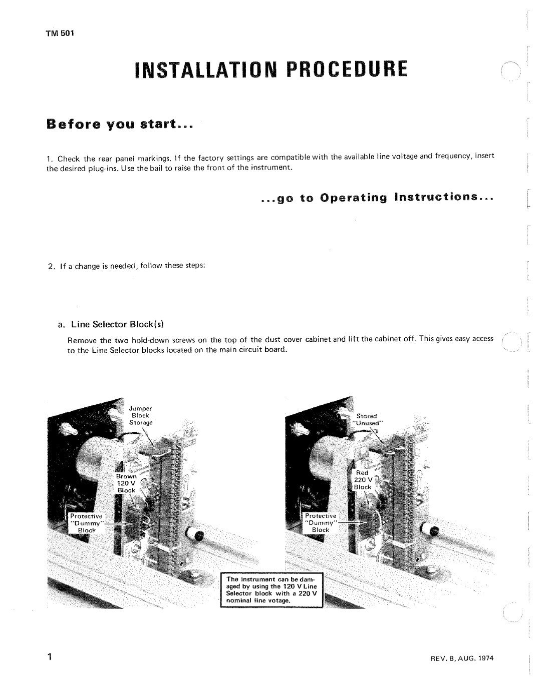 Tektronix TM 501 manual 