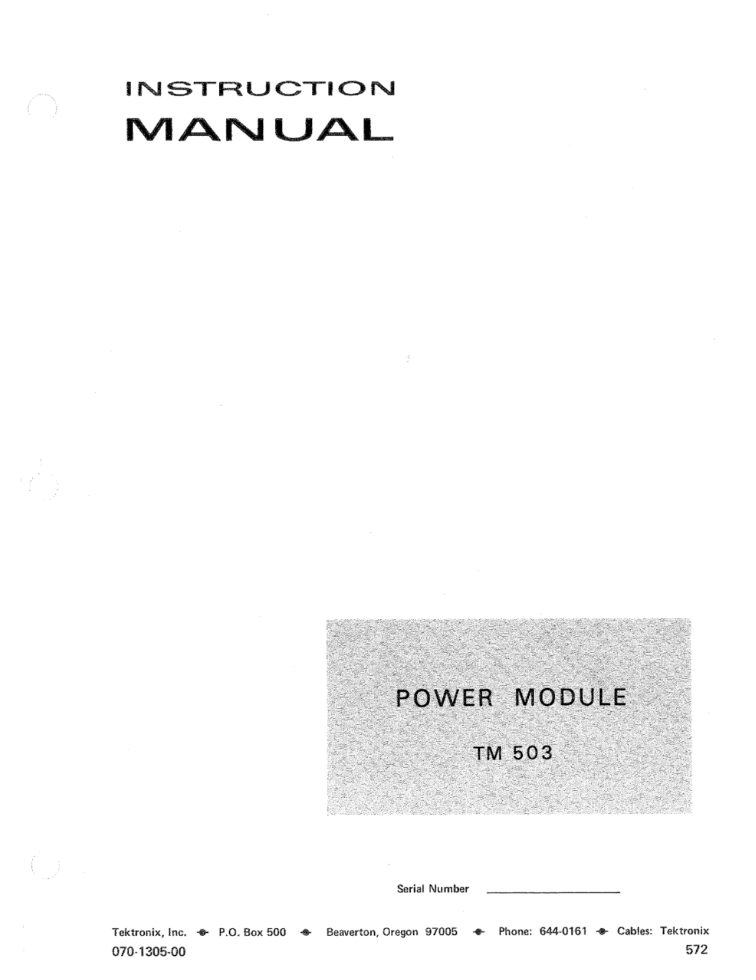 Tektronix TM 503 manual 