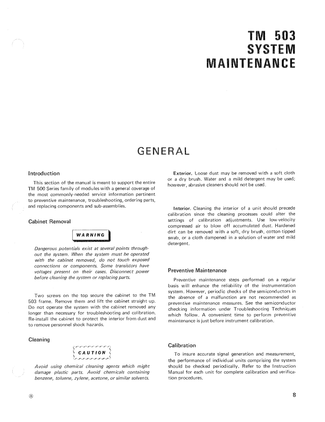 Tektronix TM 503 manual 