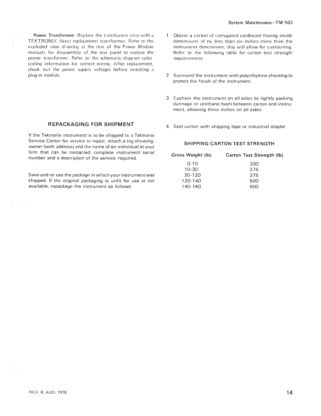 Tektronix TM 503 manual 