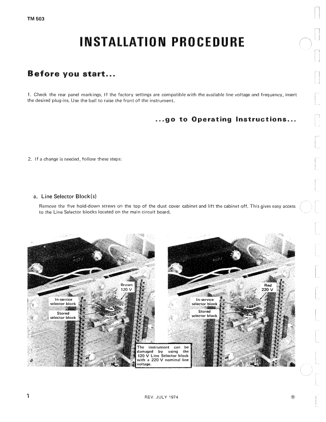 Tektronix TM 503 manual 