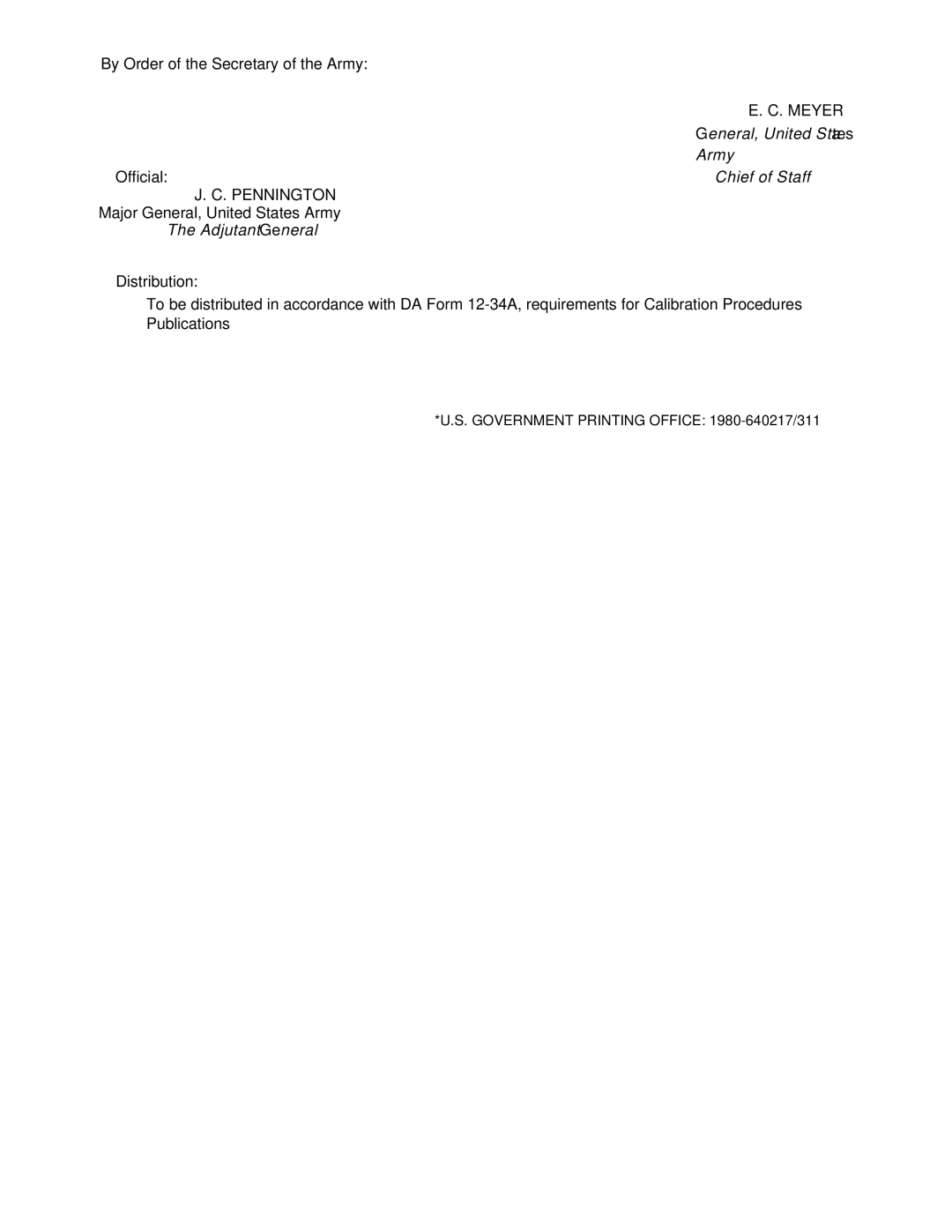 Tektronix TM506 technical manual Meyer, Pennington 