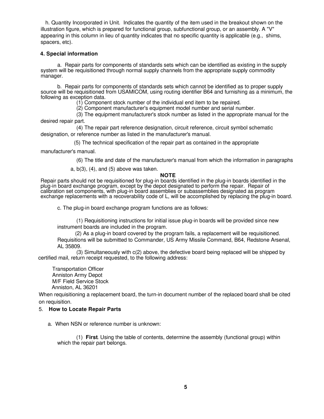 Tektronix TM506 technical manual Special information, How to Locate Repair Parts 