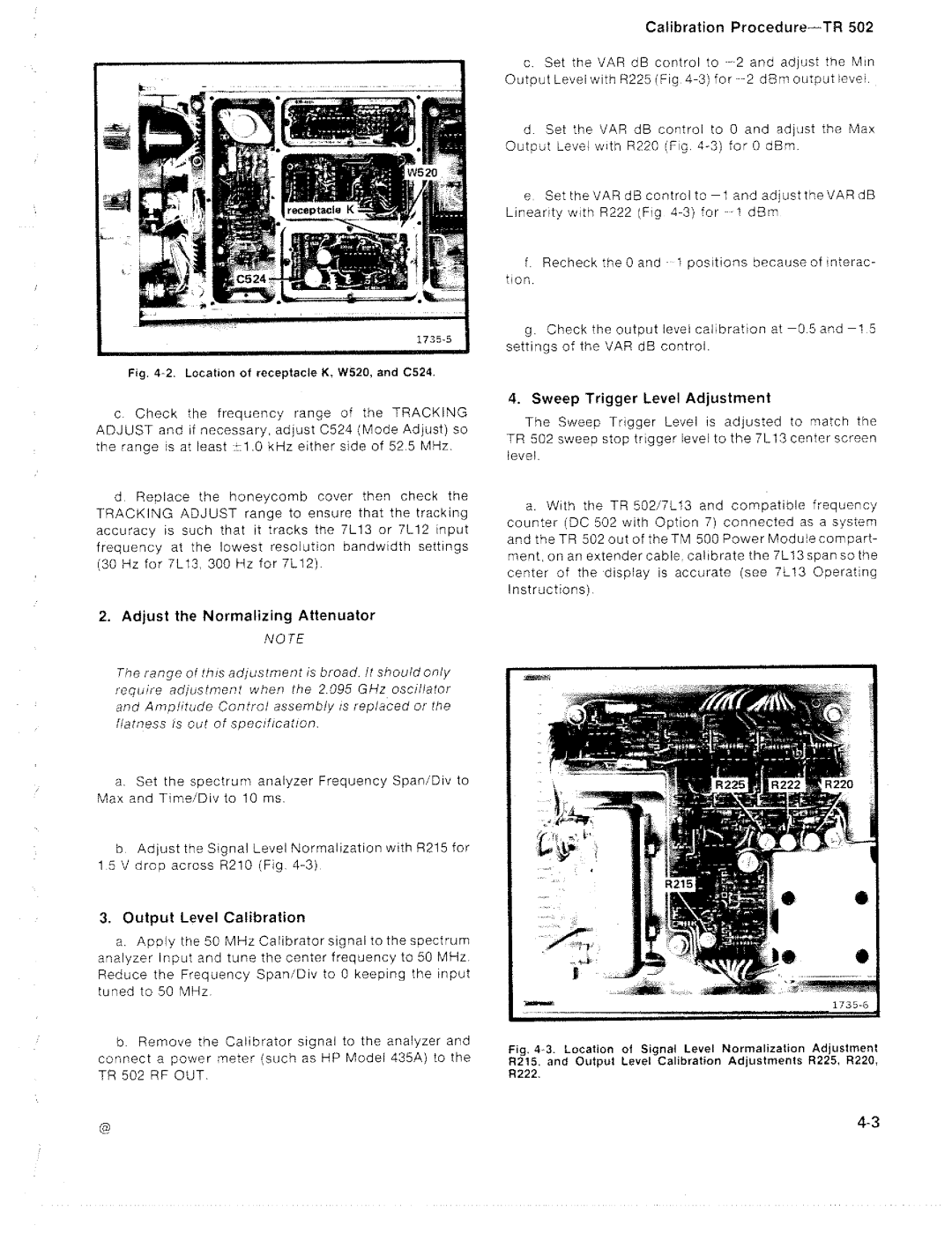 Tektronix TR 502 manual 