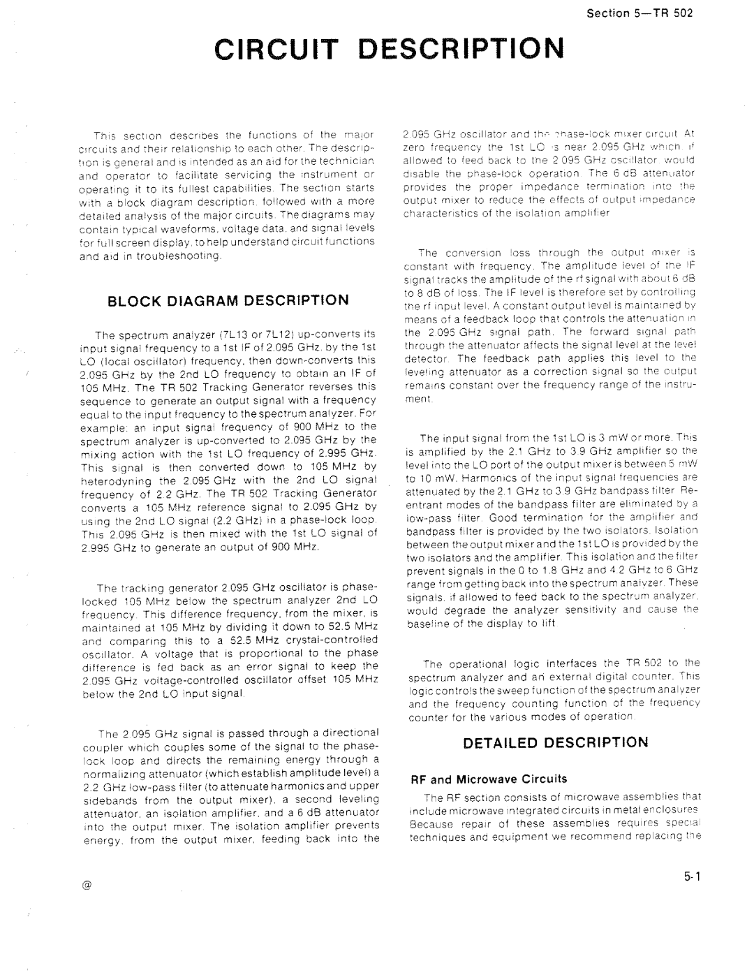 Tektronix TR 502 manual 