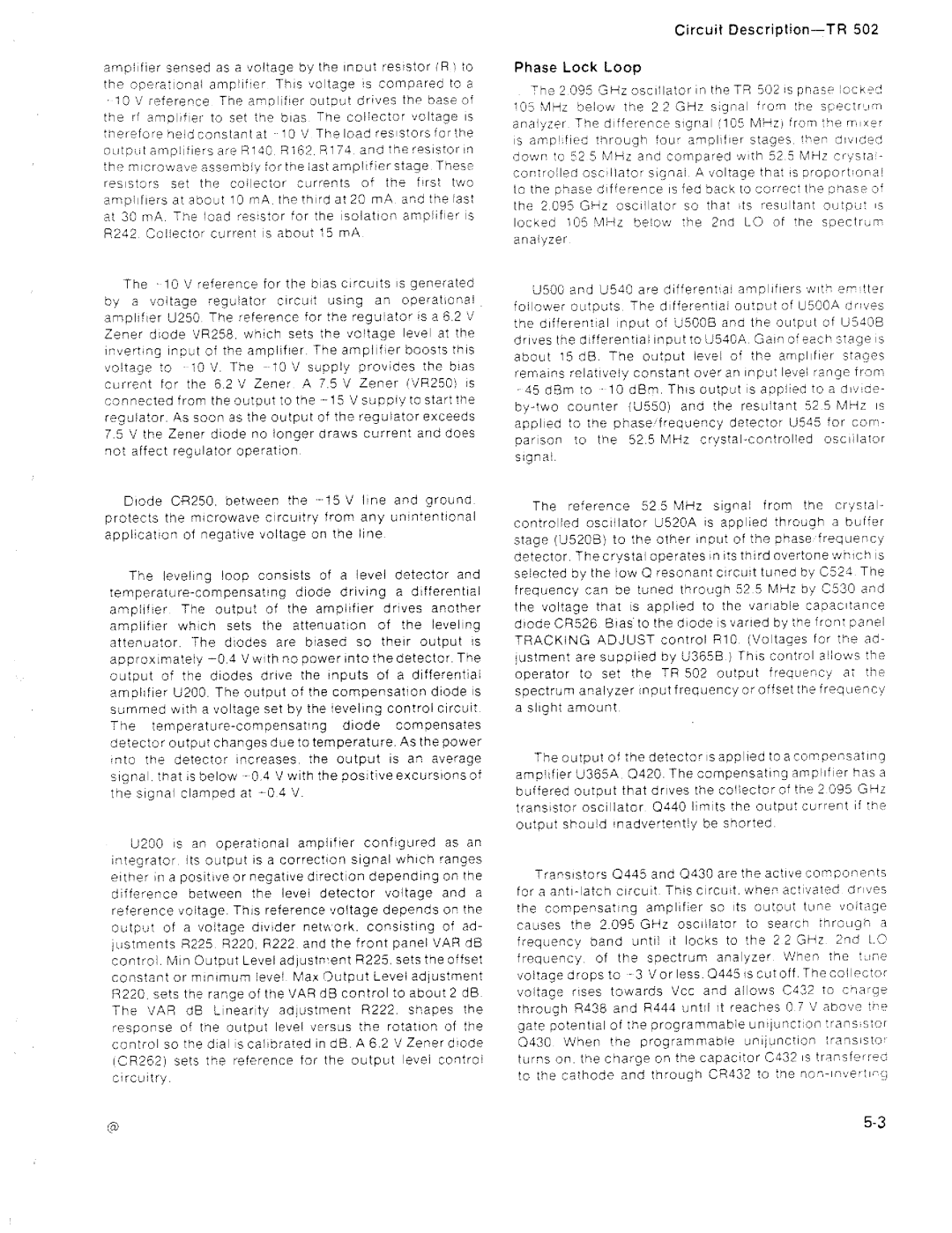 Tektronix TR 502 manual 