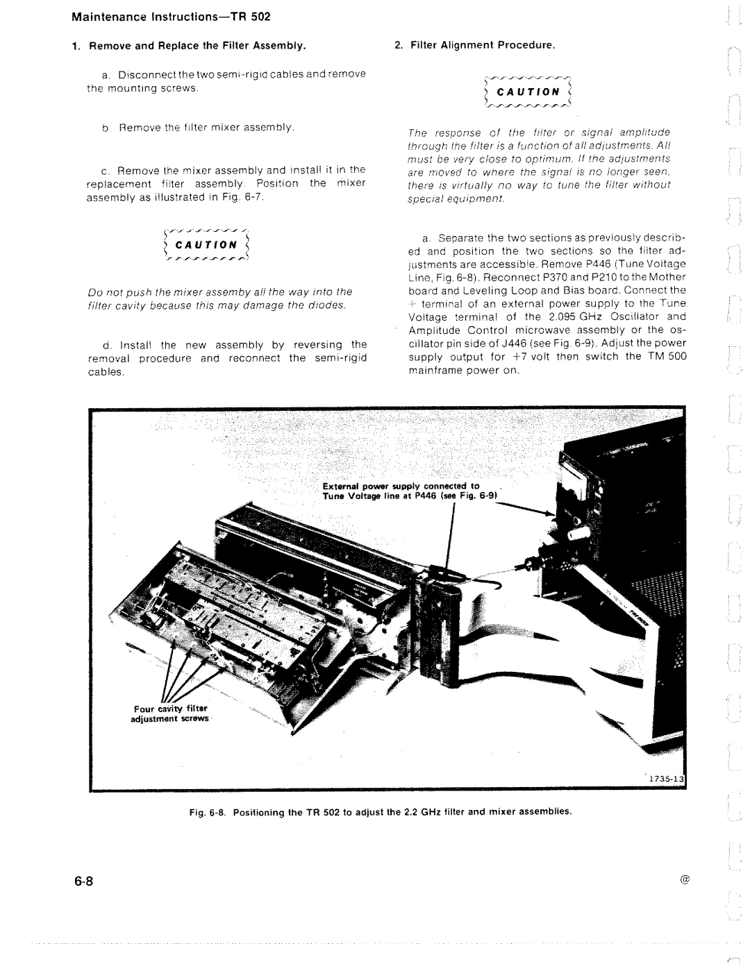 Tektronix TR 502 manual 