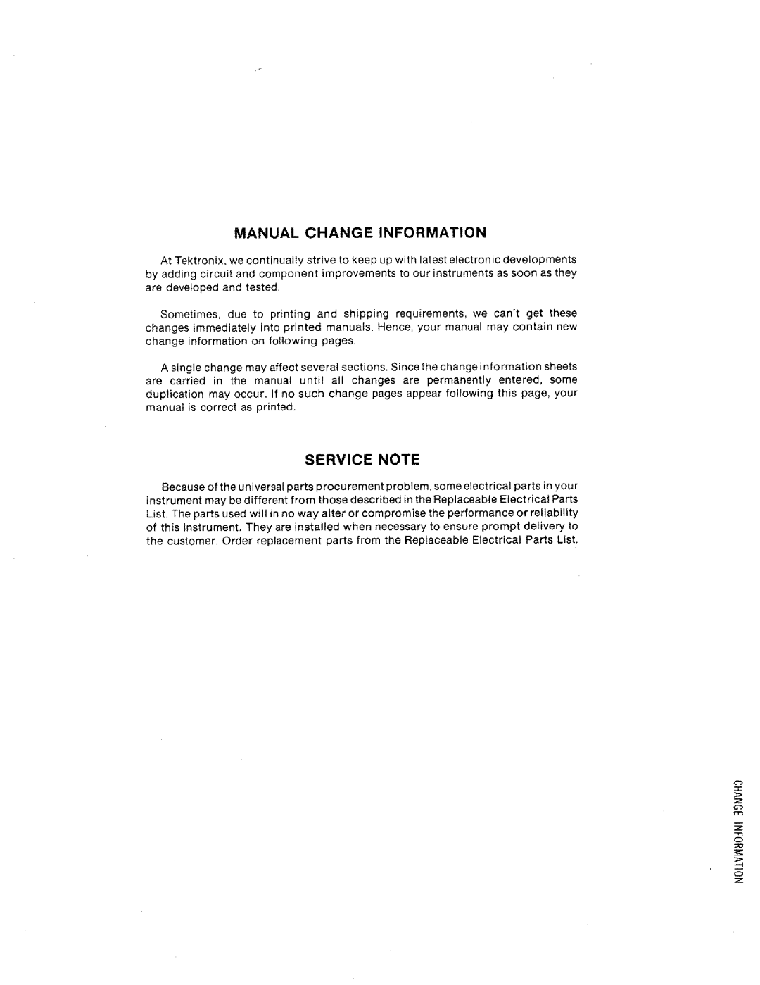 Tektronix TR 502 manual 