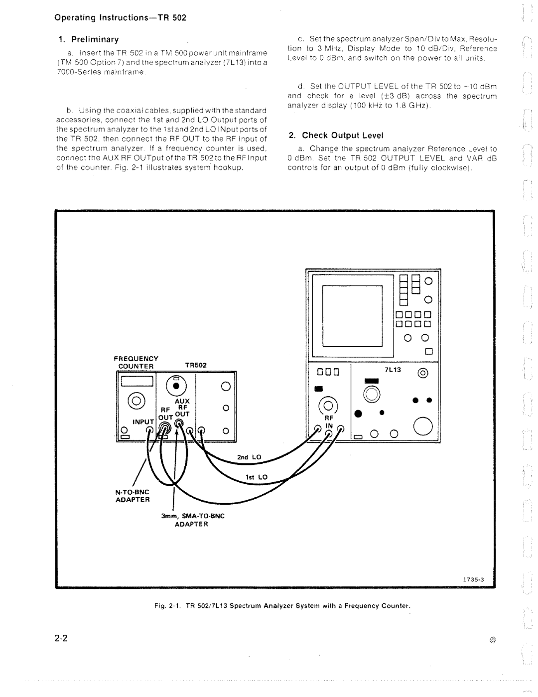 Tektronix TR 502 manual 