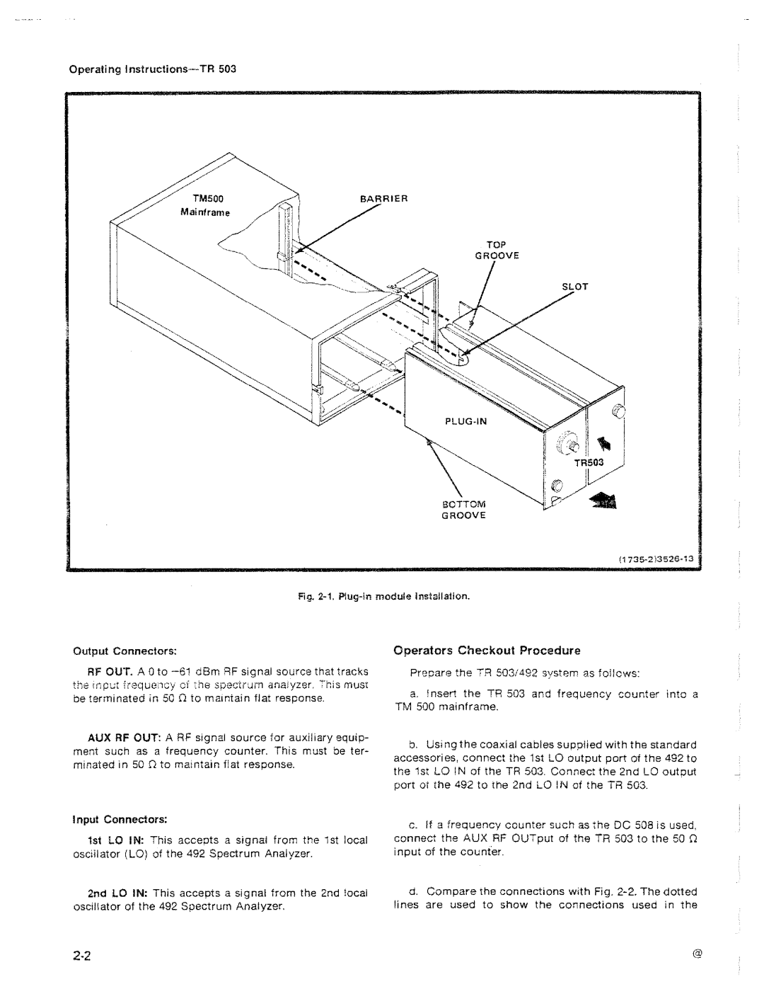 Tektronix TR 503 manual 