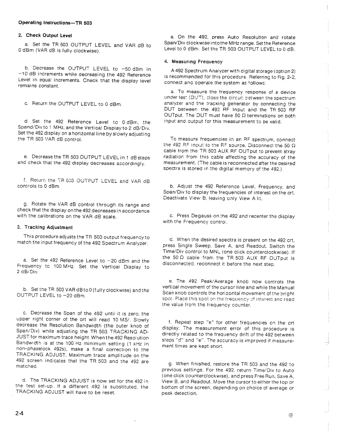 Tektronix TR 503 manual 