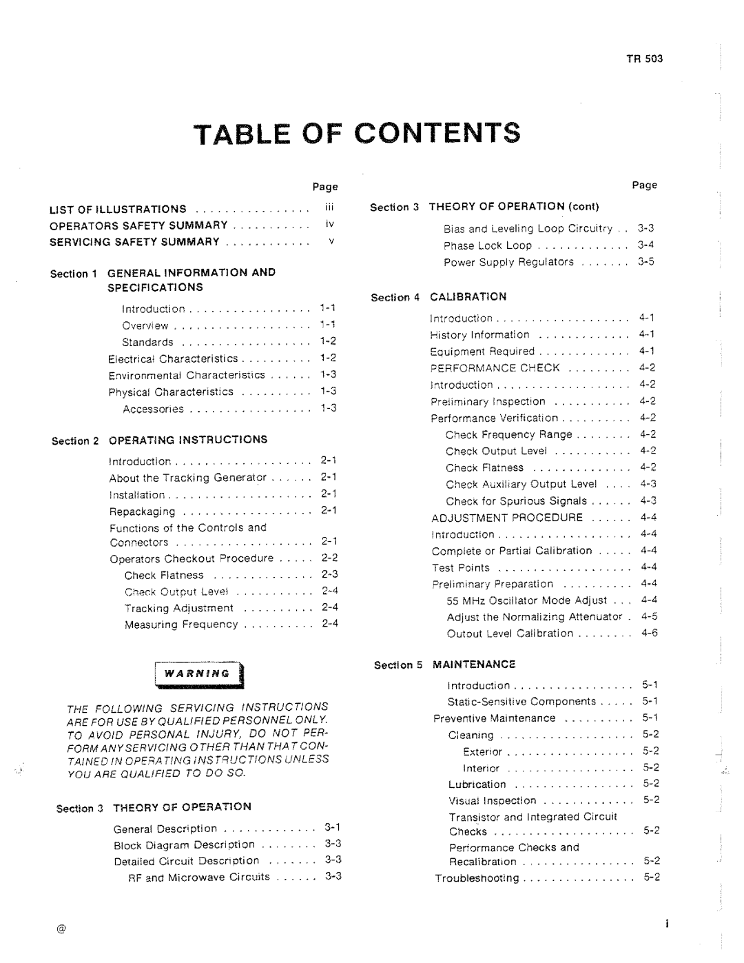 Tektronix TR 503 manual 