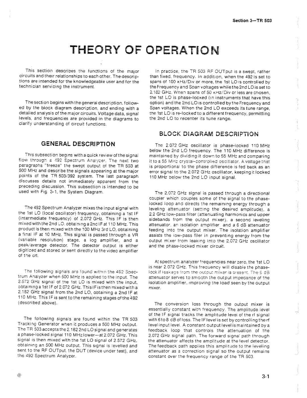 Tektronix TR 503 manual 