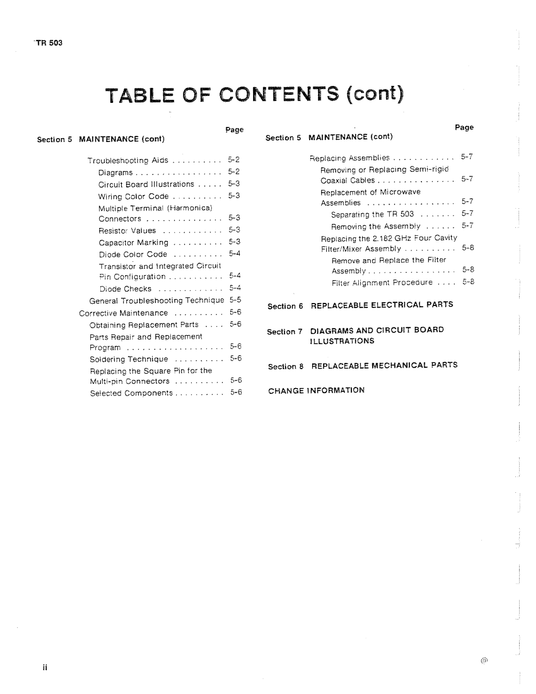 Tektronix TR 503 manual 